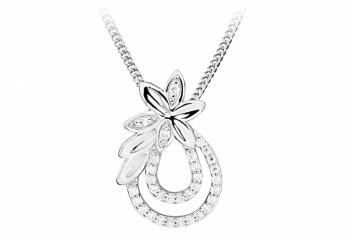 Silver Cat Colier fermecător floral cu zirconi SC381