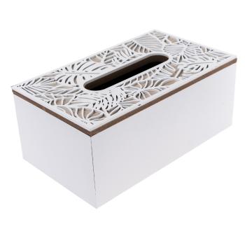 Cutie de lemn pentru batiste Forkhill, alb, 24 x 14 x 10 cm