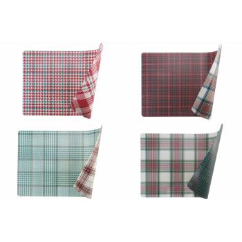 Suporturi farfurie din plastic 4 buc 30x45 cm Tartan - Villa d'Este