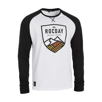 
                 ROCDAY Tricou de ciclism cu mânecă lungă - CREST - alb/negru 
            