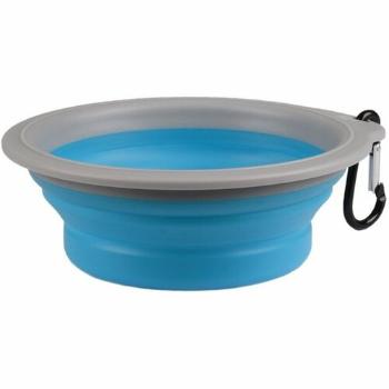 Castron de călătorie Flamingo din silicon 375 ml, albastru/gri