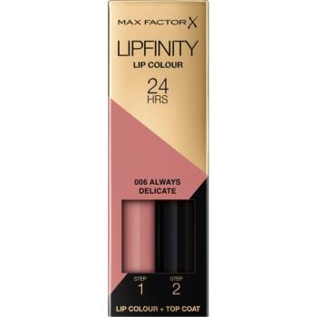 Max Factor Lipfinity Lip Colour ruj cu persistenta indelungata balsam culoare 006 Always Delicate