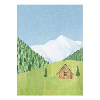 Poster 30x40 cm Mountain Cabin - Travelposter