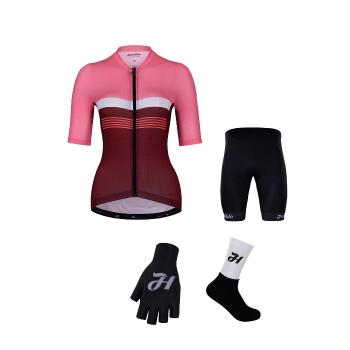 
                 HOLOKOLO Mega set de ciclism - SPORTY LADY - alb/roz/bordo/negru 
            