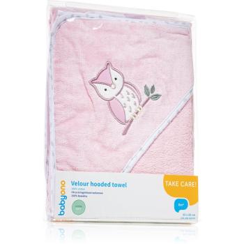 BabyOno Towel Velour prosop de baie cu glugă pentru nou-nascuti si copii Pink 85x85 cm