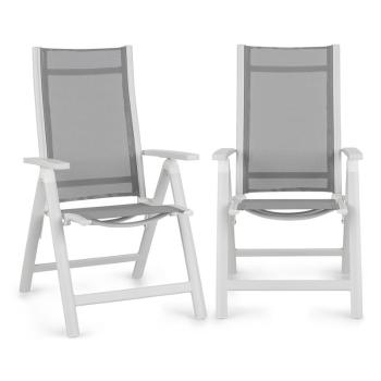 Blumfeldt Cádiz, scaun pliabil, set de 2 bucăți, 59,5 x 107 x 68 cm, ComfortMesh, aluminiu, alb