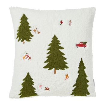 Pernă decorativă din material bouclé 45x45 cm  cu model de Crăciun Christmas Tree – Catherine Lansfield