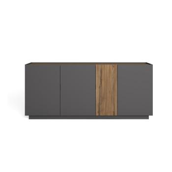 Comodă gri/în culoare naturală cu aspect de lemn de stejar 180x78 cm Udine – Marckeric