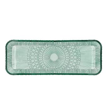 Platou  verde din sticlă 14x38 cm Kusintha – Bitz