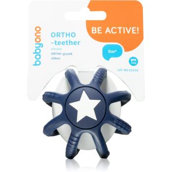 BabyOno Be Active Ortho jucărie pentru dentiție pentru nou-nascuti si copii Blue 1 buc