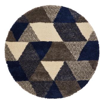 Covor Think Rugs Royal Nomadic Triangle, ø 160 cm, albastru-gri