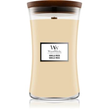 Woodwick Vanilla Musk lumânare parfumată 610 g