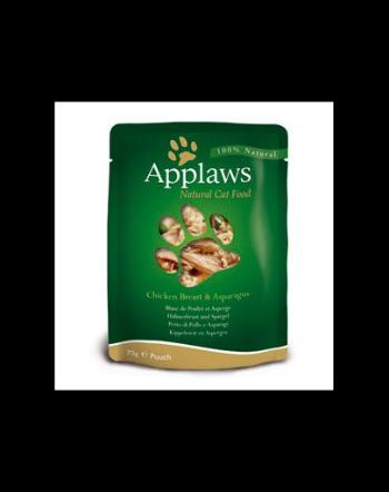 APPLAWS hrana umeda pentru pisici, cu pui si sparanghel 70 g x 12 (10+2 GRATIS)