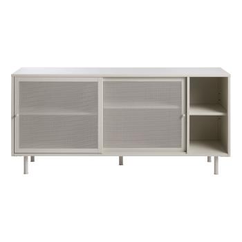 Comodă albă joasă din metal cu ușă glisantă 160x75 cm Veep – Unique Furniture