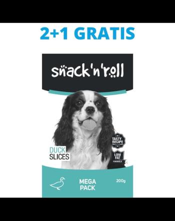 SNACK &amp; ROLL Duck Slices recompense pentru caini, felii de rata 3x200 g 2+1 GRATIS