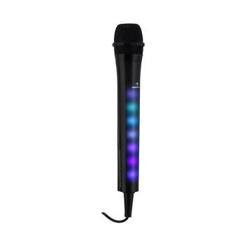 Auna AERO KARA DAZZL, microfon pentru karaoke cu lumină led, culoare neagră