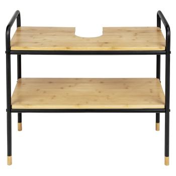 Dulap sub chiuvetă negru/natural  din bambus 70x60 cm Loft – Wenko