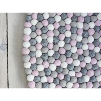Covor cu bile din lână Wooldot Ball Rugs, ⌀ 120 cm, gri roz deschis