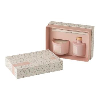 Set lumânare și difuzor parfumat J-Line Terrazzo