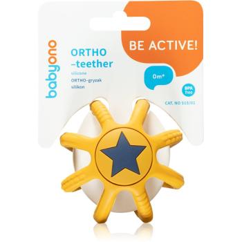 BabyOno Be Active Ortho jucărie pentru dentiție pentru nou-nascuti si copii Yellow 1 buc
