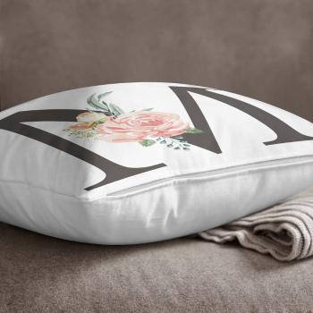 Față de pernă Minimalist Cushion Covers Floral Alphabet M, 45 x 45 cm