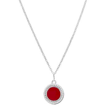 Praqia Jewellery Colier la modă din argint cu mijloc roșu KO5337_BR030_45 (lanț,pandantiv)