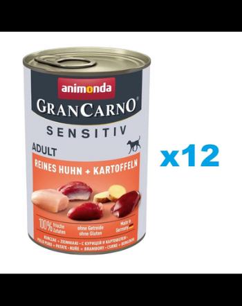 ANIMONDA Grancarno Sensitive Pachet hrana caini sensibili, cu pui si cartofi 12x400 g