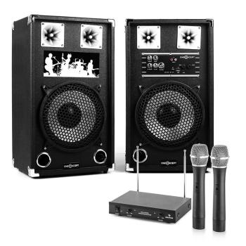 Electronic-Star PA Karoke Set 3x8 "pereche de boxe cu microfon