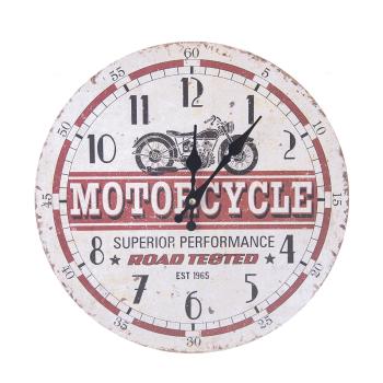 Ceas de perete Motocicletă - alb, rosu - Mărimea 35 x 35 x 5 cm