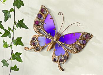 Fluture decorativ, purpuriu - purpuriu - Mărimea 25cm