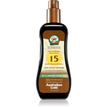 Australian Gold Spray Gel Sunscreen With Instant Bronzer spray pentru bronzat SPF 15 237 ml