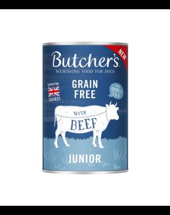 BUTCHER'S Original Junior Mix arome hrana catelusi 12x400g bucati de vita si pui in aspic