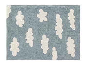 Dětský bavlněný koberec - Clouds Vintage Blue