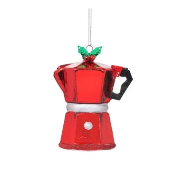 Ornament de Crăciun din sticlă Coffee Pot – Sass & Belle