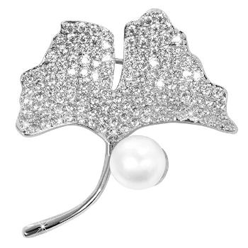 JwL Luxury Pearls Ghirlanda broșă cu perlă dreaptă și cristale JL0373
