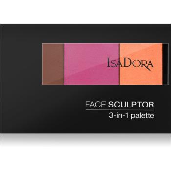 IsaDora Face Sculptor 3-in-1 Palette paleta bronzare si stralucire culoare 65 Bronze Plum 12 g