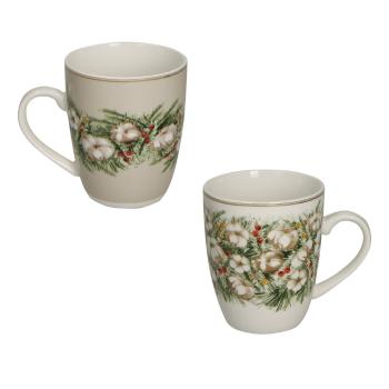 Set 2 căni din porțelan cu motive de Crăciun Brandani Mug Batuffoli