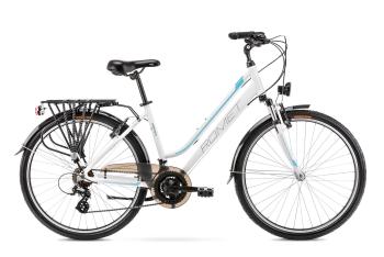 Bicicleta de trekking pentru femei Romet Gazela 26 1 Alb/Albastru 2021