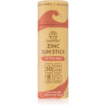 Suntribe Sports Zinc Stick baton de protecție minerală pe zonele sensibile plaja SPF 30 Retro Red 30 g