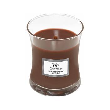 WoodWick Lumânare parfumată in vază Stone Washed Suede 85 g