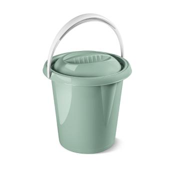 Găleată de plastic cu capac Pastel, 12 L,  verde