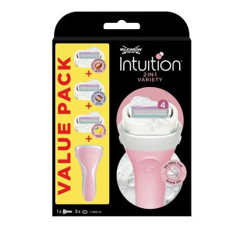 Wilkinson Sword Aparat de ras pentru femei Intuition Variety Edition + 3 capete diferite