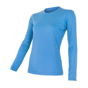 Femeii cămașă Sensor merinos lână activ albastru 12110026
