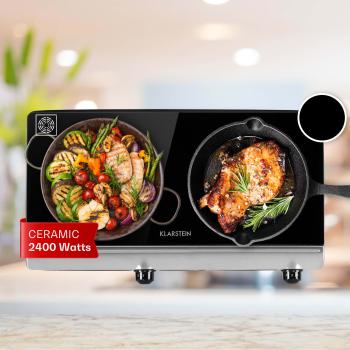 Klarstein Cookbuddy, plită dublă, 2400 W, 5 niveluri de putere, sticlă ceramică