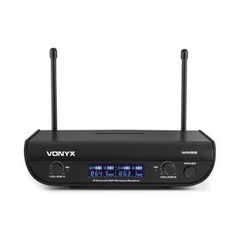 Vonyx WM82C Digital, sistem de microfone wireless UHF cu 2 canale, căști microfon portabile, 50 m, valiză