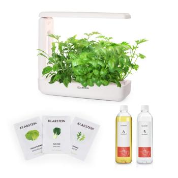 Klarstein GrowIt Cuisine Starter Kit Salad, 10 plante, 25 W LED, semințe de salată, soluție nutritivă