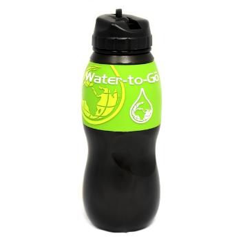 Water-to-GO Water-to-GO 0,75 l neagră cu tiv verde deschis