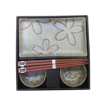 Set 6 farfurii sushi din ceramică MIJ, verde