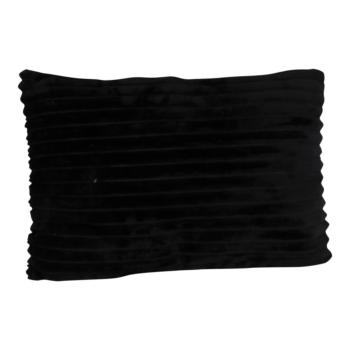 Pernă din catifea PT LIVING Ribbed, 50 x 30 cm, negru