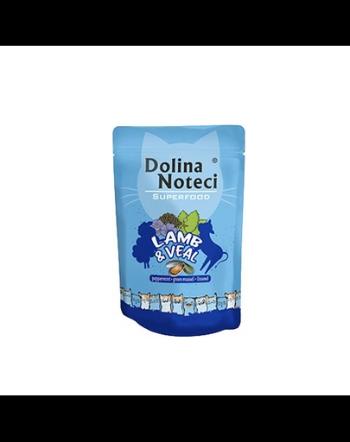 DOLINA NOTECI Superfood hrană umedă pentru pisici, cu miel și vițel 85g